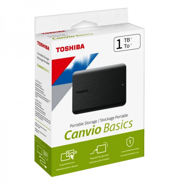 Disco Duro Externo Toshiba 1TB USB 3.0 Canvio Basics SDTB510